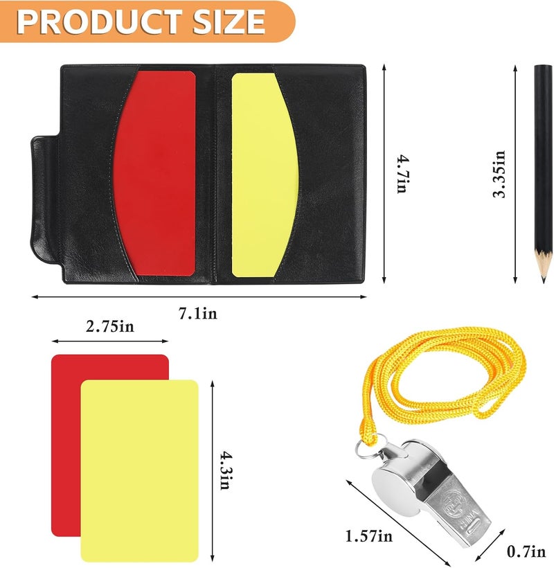 AzReference Soccer Referee Card Set, Red and Yellow Warning Cards with Record Paper, Pencil, Card Storage Wallet, Soccer Referee Kit for Football Matches, Training, Sports Games - Image 2